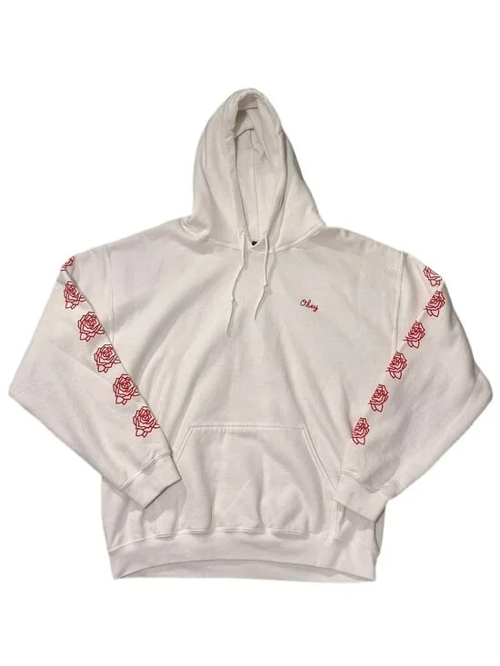 Obey Mira Rosa White & Red Hoodie, US Women L - Picture 1 of 5